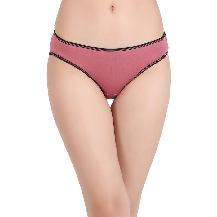 

Clovia Cotton Low Waist Bikini Panty In Pink - PN2557P22, Light pink