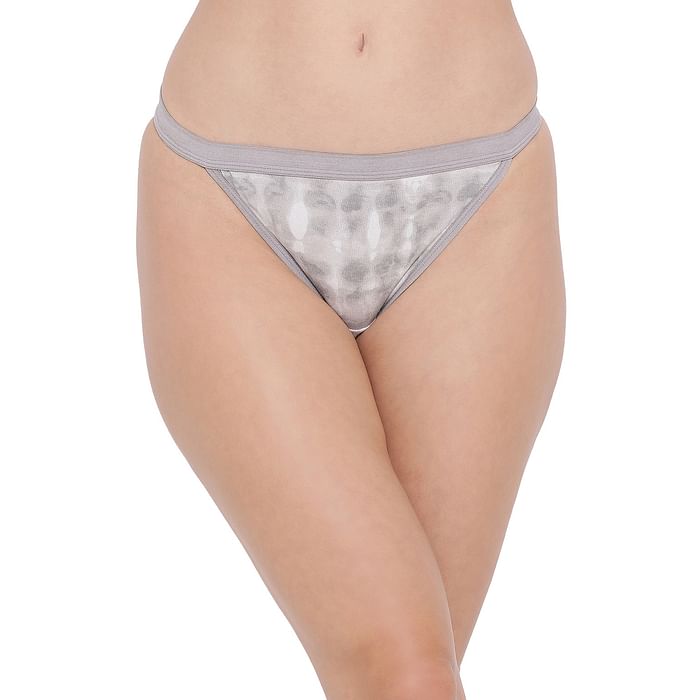 

Clovia Low Waist Tie-Dye Print Bikini Panty In Grey - Cotton - PN3169P01, Light grey