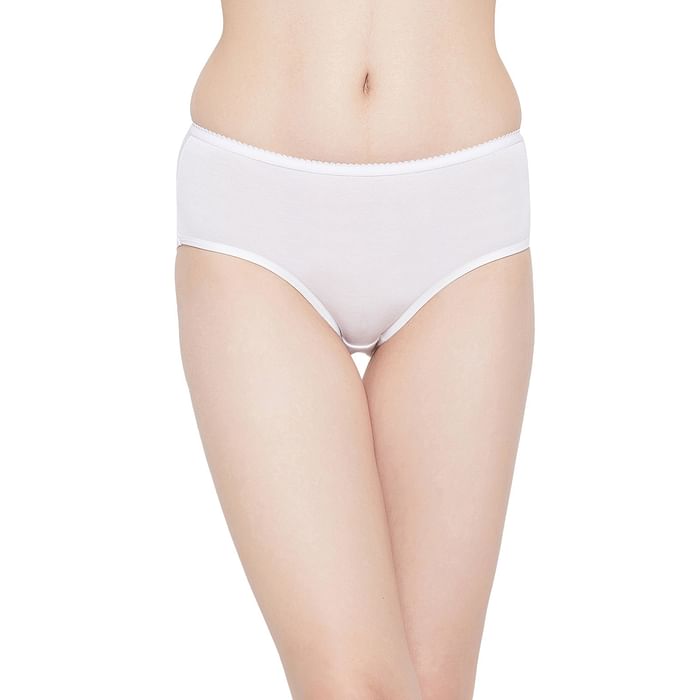

Clovia Mid Waist Hipster Panty in White - Cotton - PN1754R18