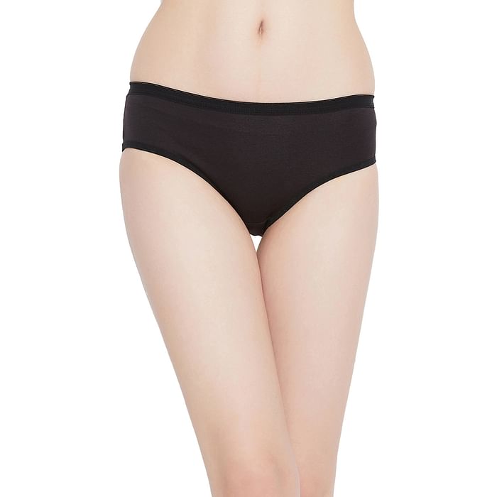 

Clovia Mid Waist Hipster Panty in Black - Cotton - PN1835R13