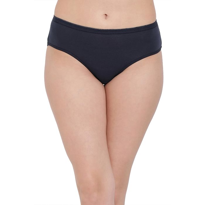 

Clovia Cotton Mid Waist Hipster Panty - PN2597P08, Navy