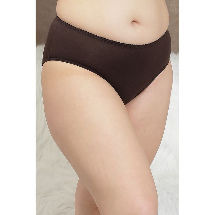 

Clovia Cotton Mid Waist Hipster Panty - PN1697T06, Brown