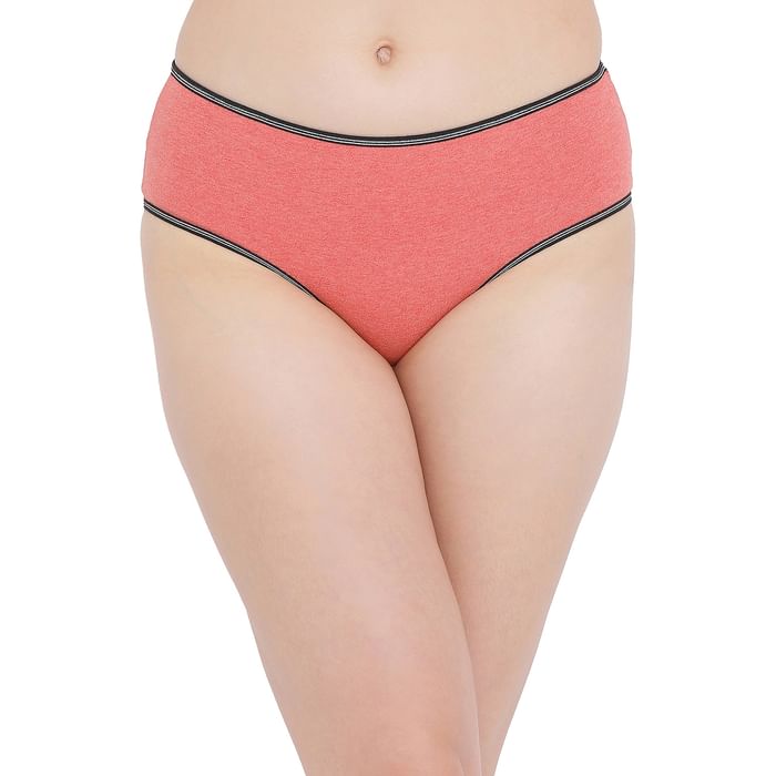 

Clovia Cotton Mid Waist Hipster Panty - PN5007P04, Red