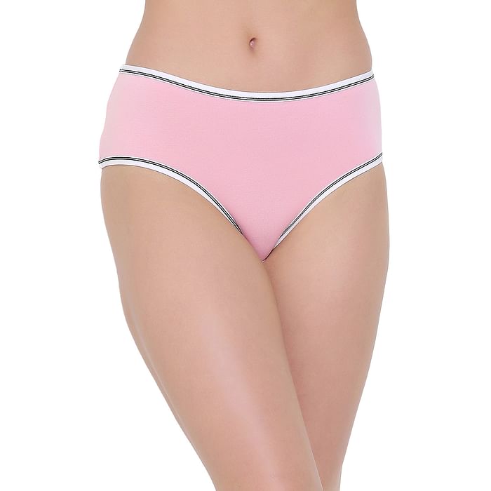 

Clovia Cotton Mid Waist Hipster Panty In Pink - PN2022A22, Light pink