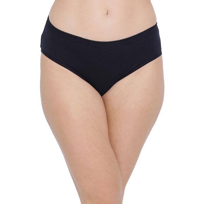 

Clovia Cotton Mid Waist Hipster Panty - PN5022A08, Navy