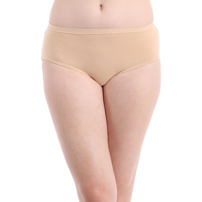 

Clovia Cotton Mid Waist Hipster Panty - PN2598P24, Nude-colour