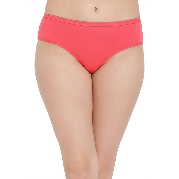 

Clovia Cotton Mid Waist Hipster Panty - PN2597P14, Pink
