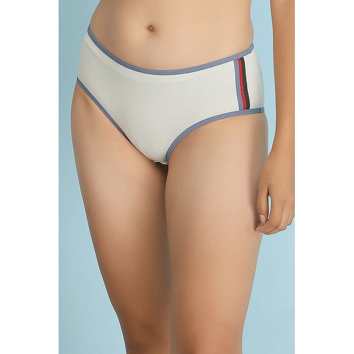 

Clovia Cotton Mid Waist Hipster Teen Panty In Dusty Blue - PB0017P11, Light green