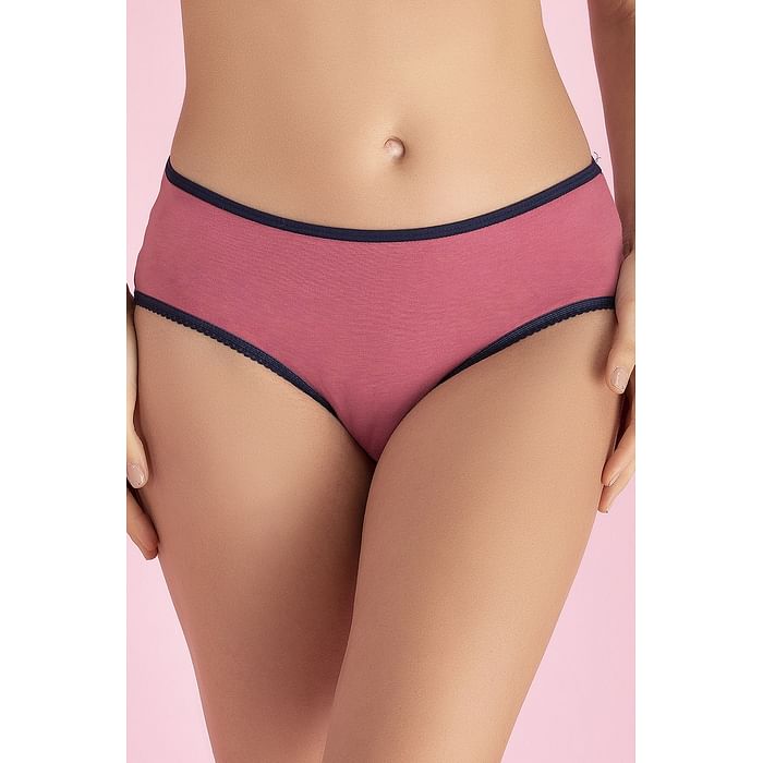 

Clovia Cotton Mid Waist Teen Hipster Panty In Pink - PB0002P14