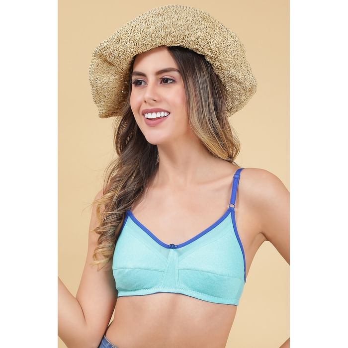 

Clovia Cotton Non-Padded Non-Wired Full Cup Bra - BR1827R03, Light blue