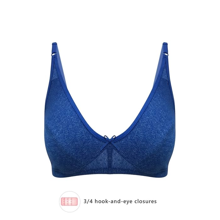 

Clovia Cotton Non-Padded Non-Wired Full Cup Bra In Blue - BR0922E08, Navy