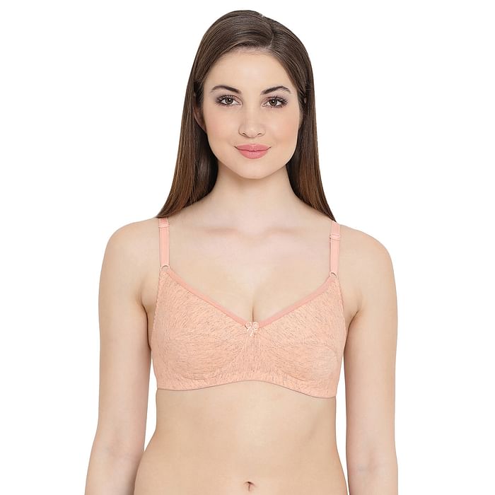 

Clovia Cotton Non-Padded Non-Wired Full Cup Bra - Peach - BR0793P16, Orange