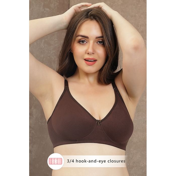 

Clovia Cotton Non-Padded Non-Wired Full Cup T-Shirt Bra with Detachable Straps (Matching PN1697R06,PN1697T06) - BR0842R06, Brown