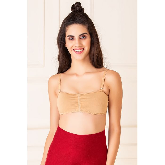 

Clovia Cotton Non-padded Non-Wired Multiway Beginners Bra - BB0004P24, Nude-colour