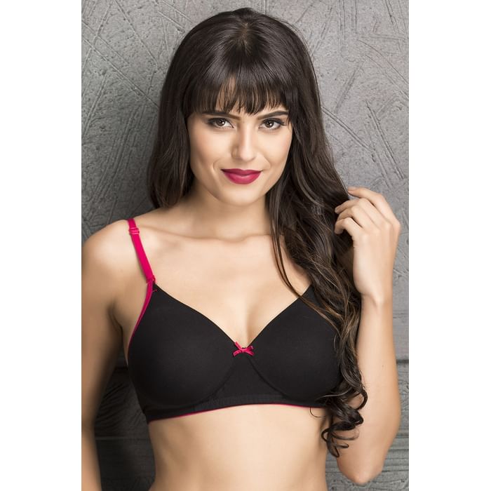 

Clovia Cotton Padded Non-Wired Multiway T-shirt Bra With Matching PN1835R13 - BR1049R13, Black