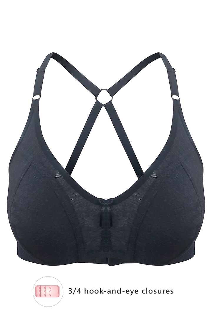 Buy Non-Padded Non-Wired Full Coverage Racerback Bra in Black - Cotton  Online India, Best Prices, COD - Clovia - BR1817P13