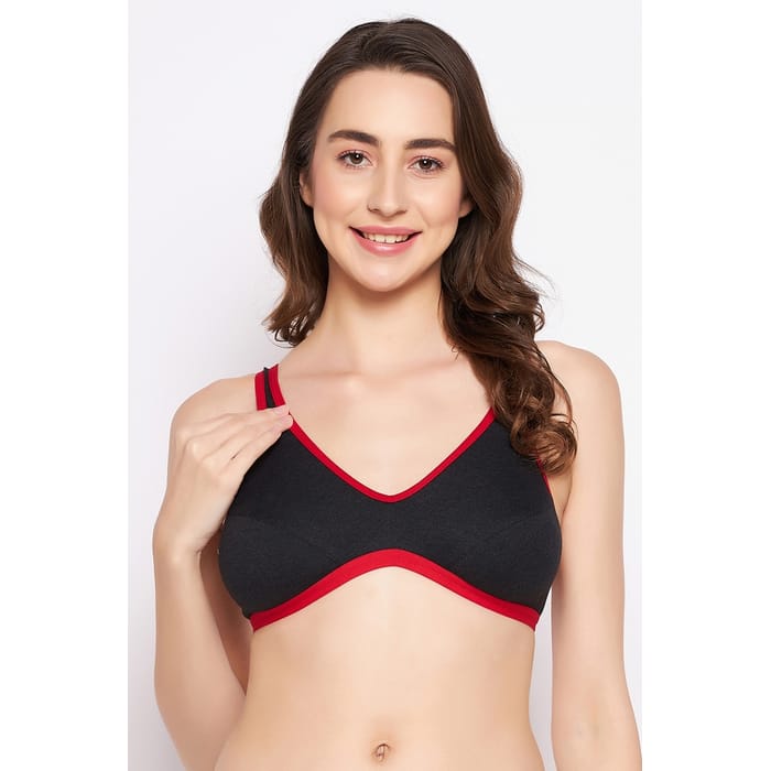 

Clovia Non-Padded Full Coverage T shirt Bra In Grey - Cotton - BRM156A85