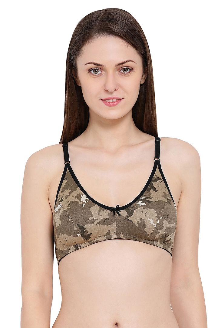 Buy Non-Padded Non-Wired Full Coverage Bra in Dark Green - Lace & Cotton  Online India, Best Prices, COD - Clovia - BR2027P17