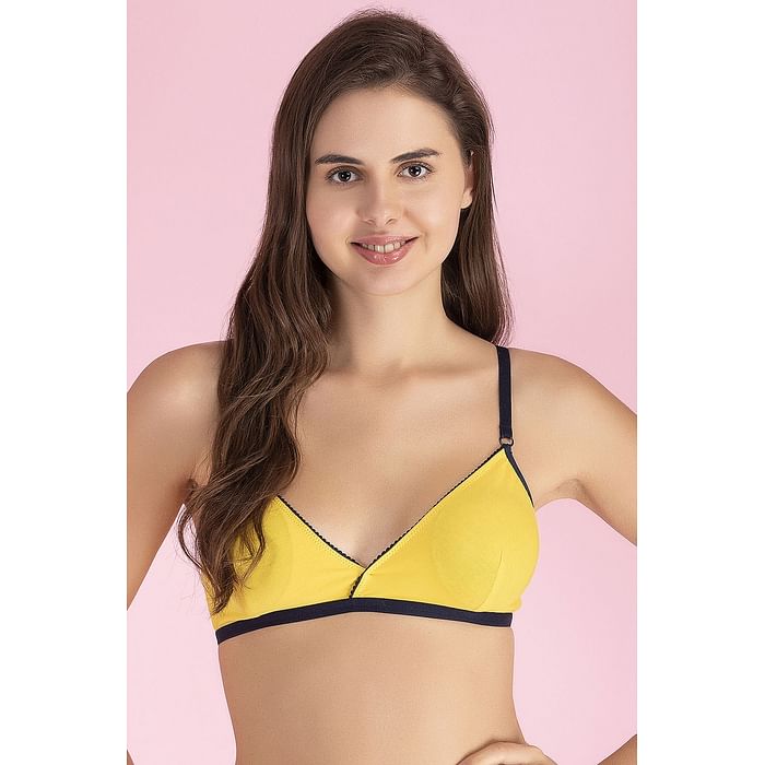 

Clovia Cotton Padded Non-Wired Teen Bra with Detachable Straps In Yellow - BB0027P07, Mustard