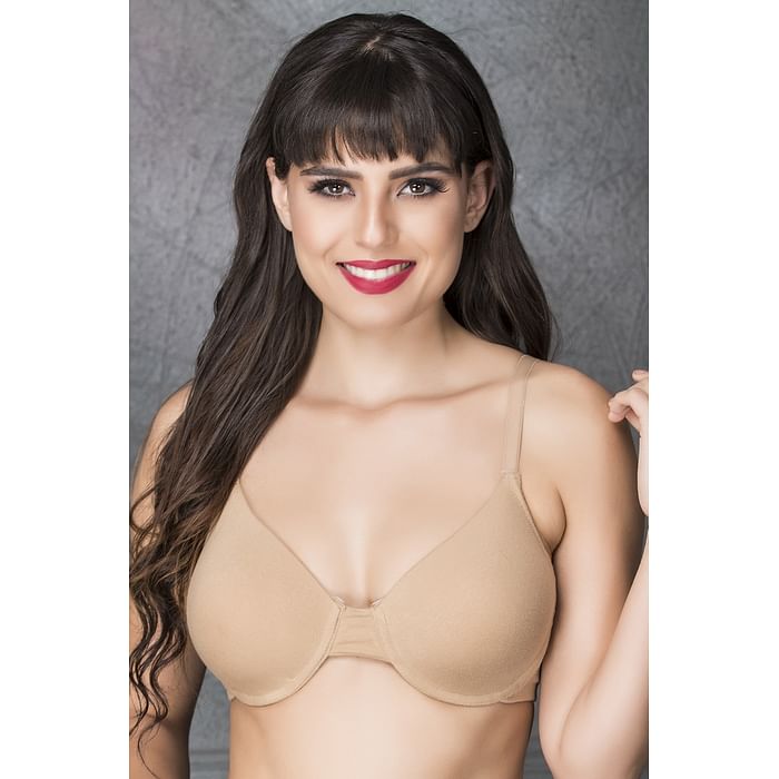 

Clovia Cotton Padded Underwired T-shirt Bra - BR1070P24, Nude-colour