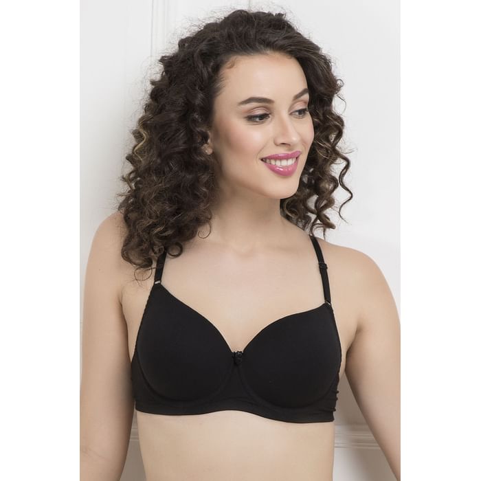 

Clovia Padded Underwired Multiway Strapless T-Shirt Bra in Black - Cotton - BR1368R13