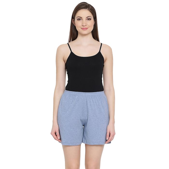 

Clovia Cotton Rich Boxer Shorts - LB0174A03, Light blue