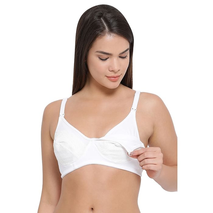 

Clovia Non-Padded Non-Wired Bra Maternity / Feeding - Cotton Rich - BR1829P18, White