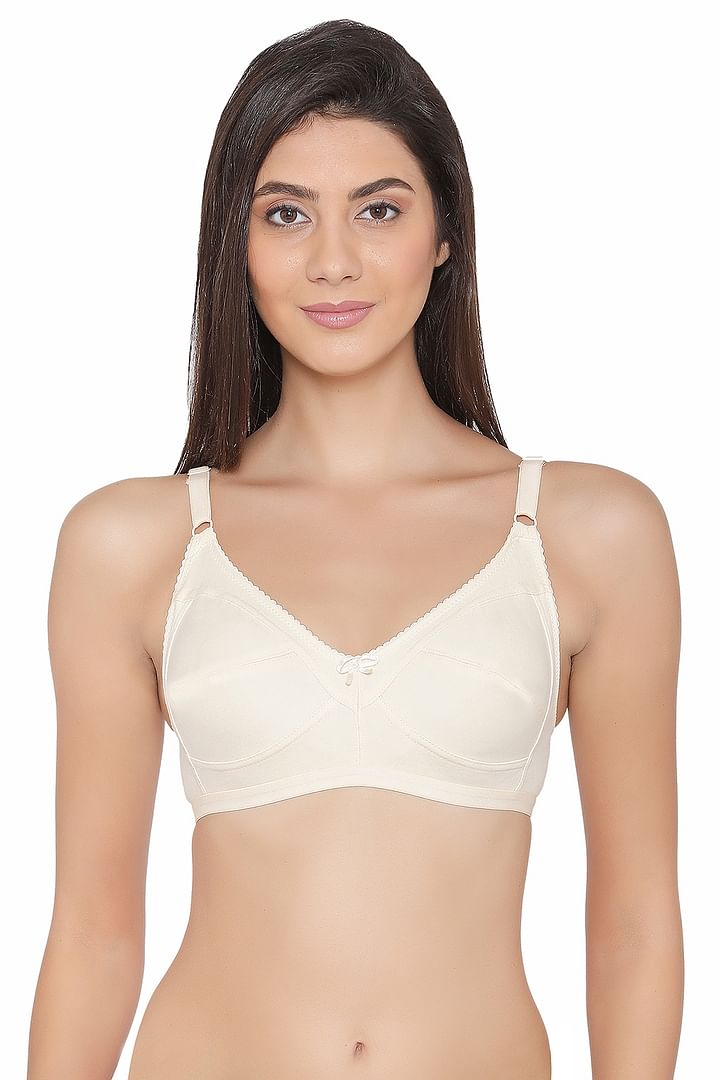 Buy Non-Padded Non-Wired Full Figure Bra in Blue- Cotton Rich Online India,  Best Prices, COD - Clovia - BR0185B08