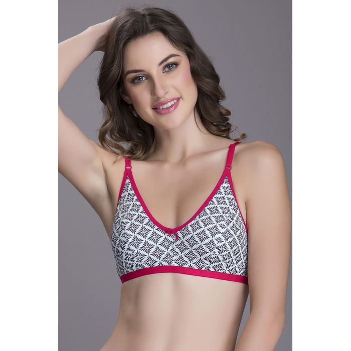 

Clovia Cotton Non-Padded Non-Wired Bra In Blue - BR1819P14, Pink