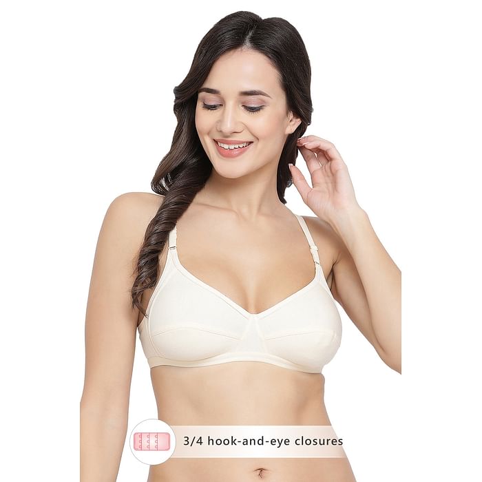 

Clovia Non-Padded Non-Wired Full Coverage Bra in Nude - Cotton Rich - BR1953P24, Nude-colour