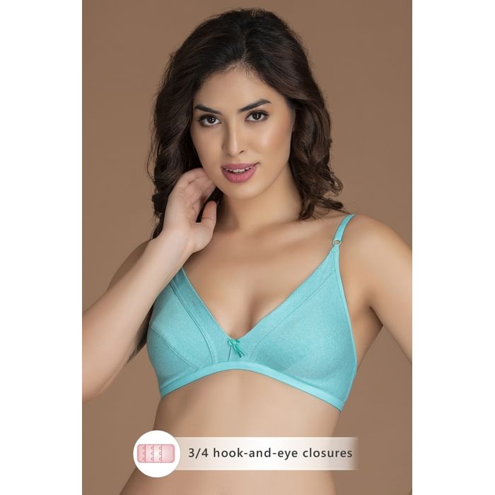 

Clovia Cotton Rich Non-Padded Non-Wired Bra - BR1595A11, Light green