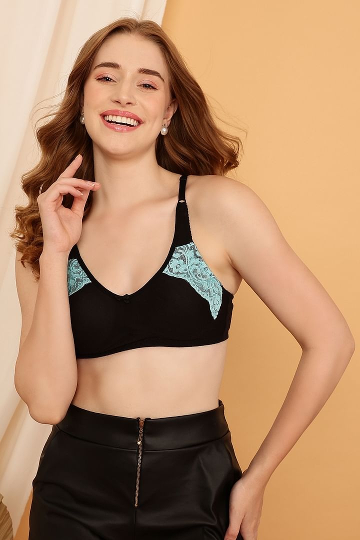 Buy Non-Padded Non-Wired Full Cup Bra in Black - Cotton Online India, Best  Prices, COD - Clovia - BR1780D13