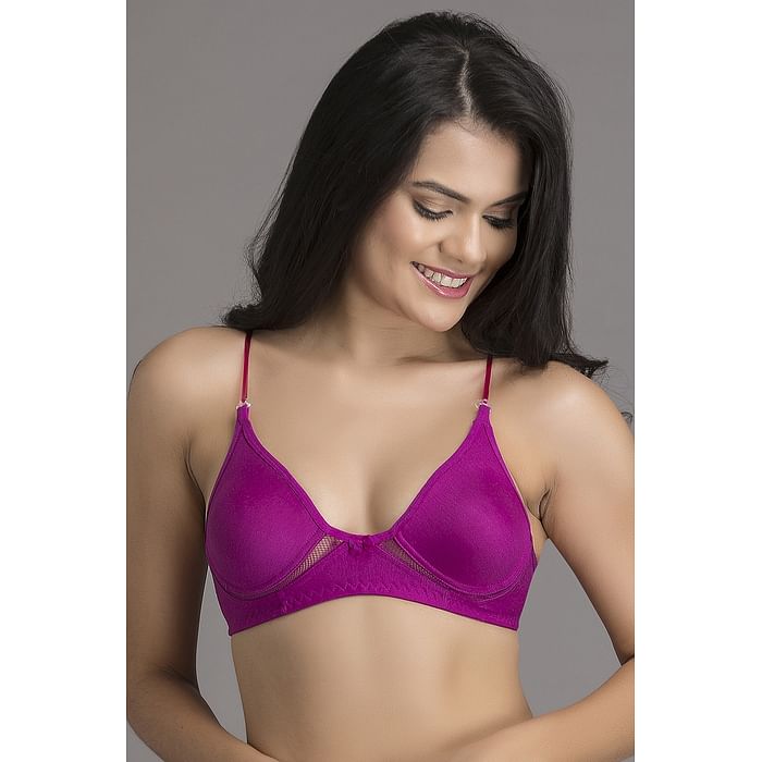 

Clovia Cotton Rich Non-Padded Non-Wired Multiway T-Shirt Bra In Purple - BR0762P15