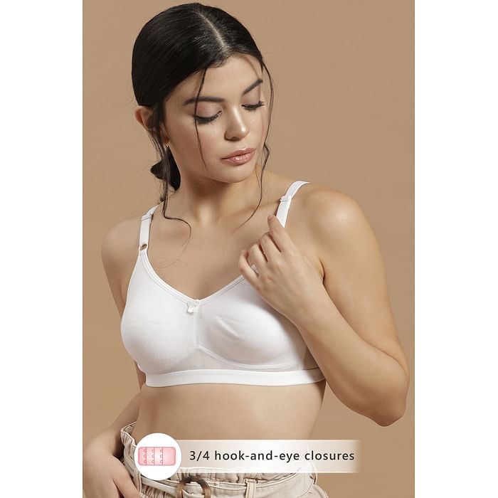 

Clovia Cotton Rich Non-Padded Non-Wired Multiway T-Shirt Bra - BR1676B18, White