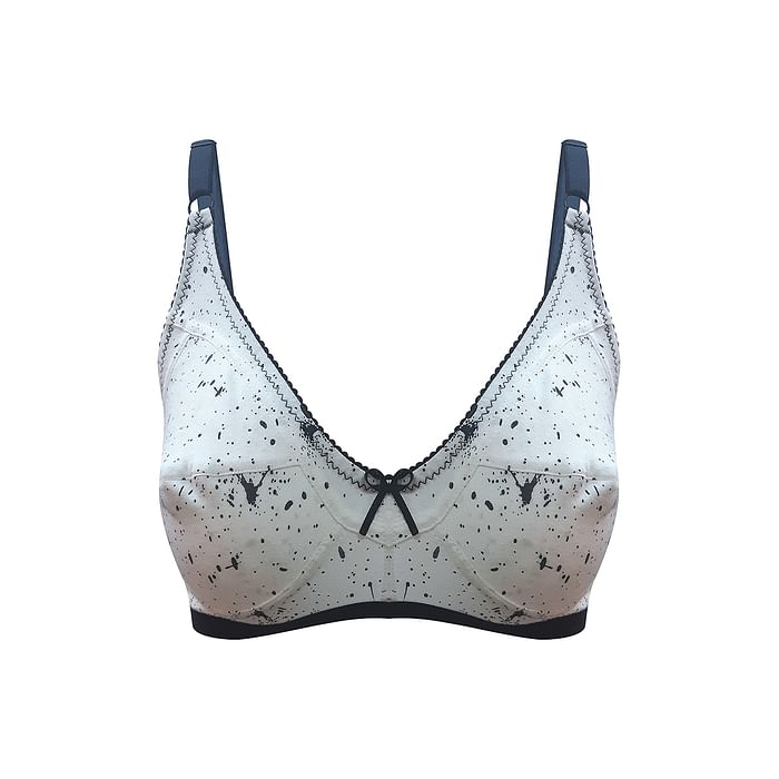 

Clovia Non-Padded Non-Wired Full Coverage Printed Bra - Cotton Rich - BR0185A18, White