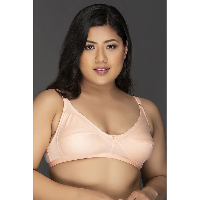

Clovia Non-Padded Non-Wired Full Coverage Printed Bra- Cotton Rich - BR0185A22, Light pink