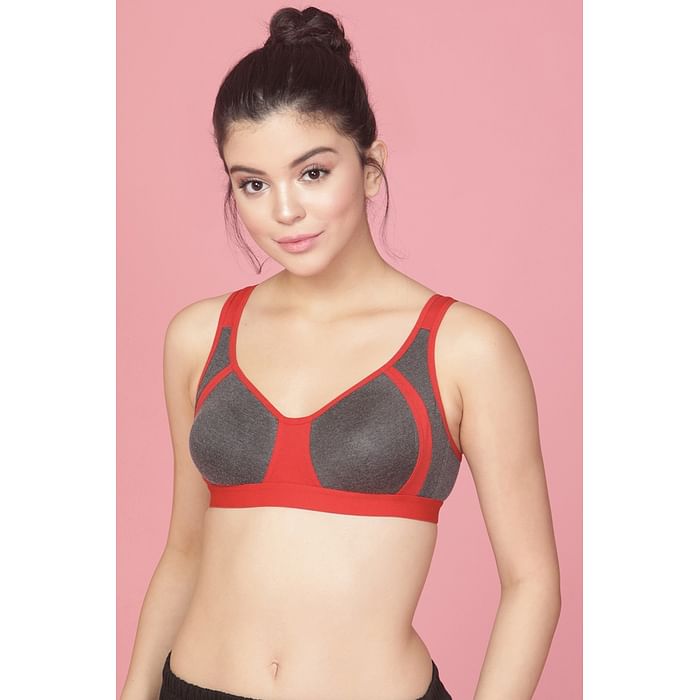 

Clovia Non-Padded Non-Wired Full Coverage T-Shirt Bra in Red - Cotton Rich - BR0774A04