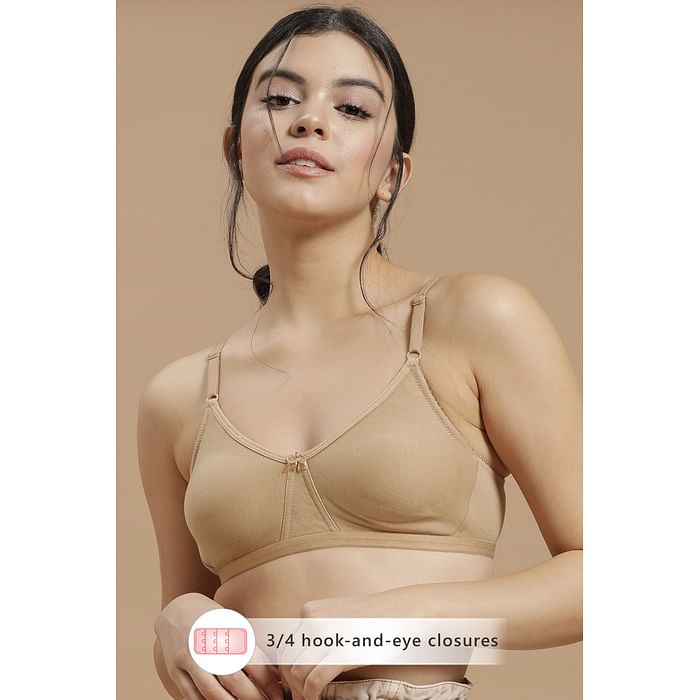

Clovia Cotton Rich Non-Padded Non-Wired T-Shirt Bra - BR1669B24, Nude-colour