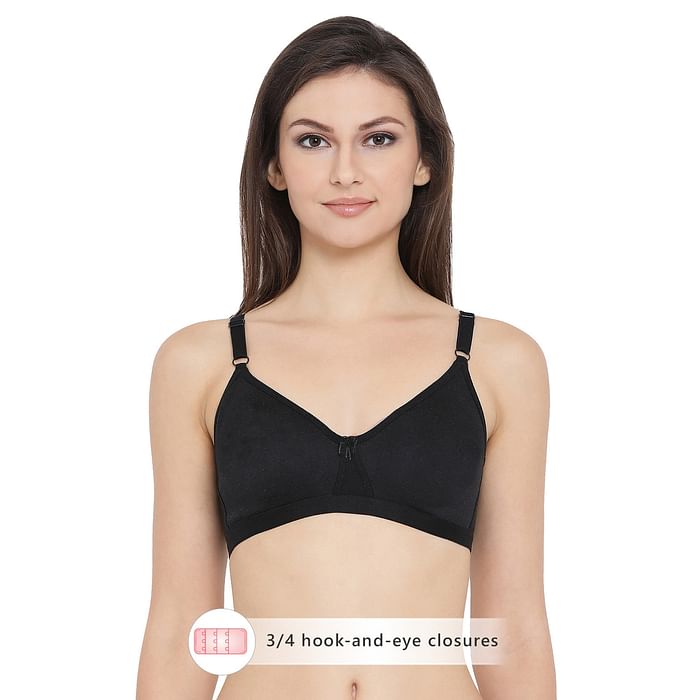 

Clovia Non-Padded Non-Wired Full Coverage T-Shirt Bra In Black - Cotton Rich - BR0974P13