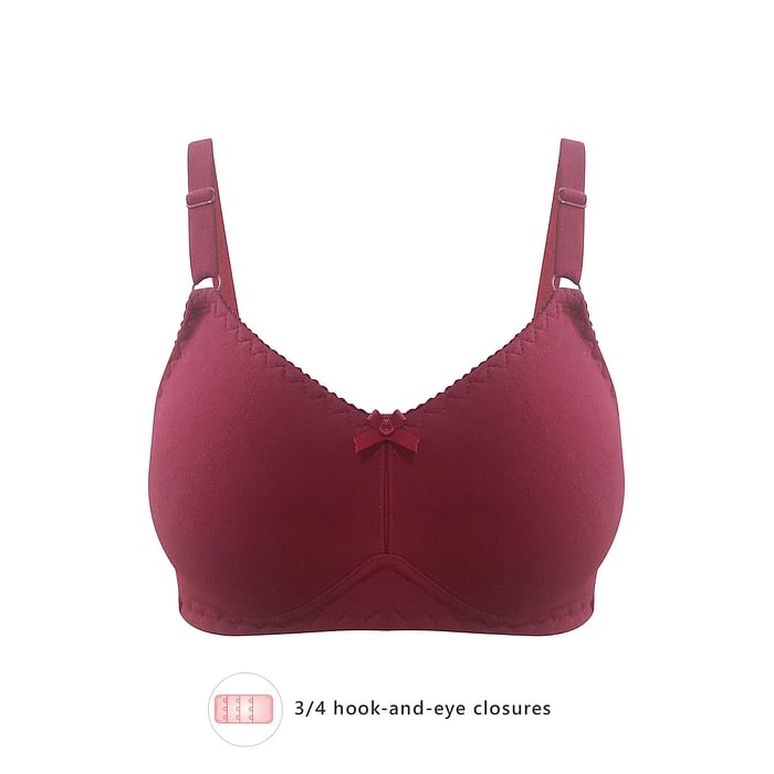 

Clovia Cotton Rich Non Padded Non Wired T-Shirt Bra - BR1671B09, Maroon