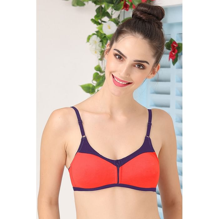 

Clovia Cotton Rich Non-Padded Non-Wired T-shirt Bra - BR0770P14, Pink