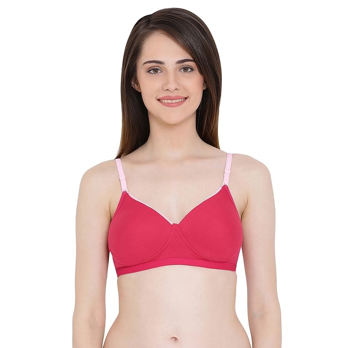 

Clovia Padded Non-Wired Full Cup Multiway T-shirt Bra in Magenta - Cotton Rich - BR1646P14, Pink