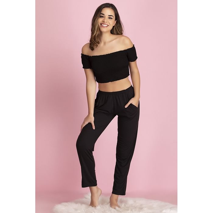 Clovia Cotton Rich Pyjama In Black – LB0173P13