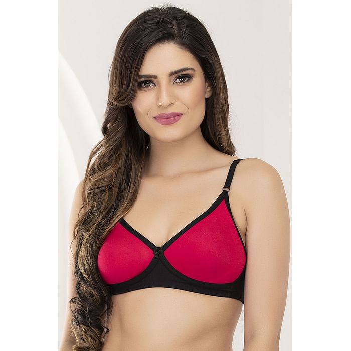 

Clovia Full Coverage T shirt Bra With Cross-Over Moulded Cups In Black - Cotton Rich - BR0240P13