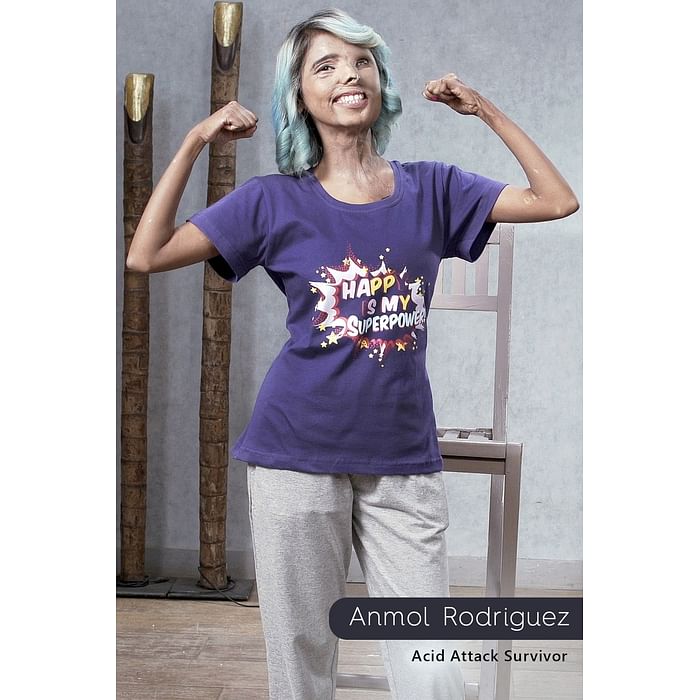 

Clovia Cotton Rich Text Print Top & Pyjama - LSC124P15, Purple