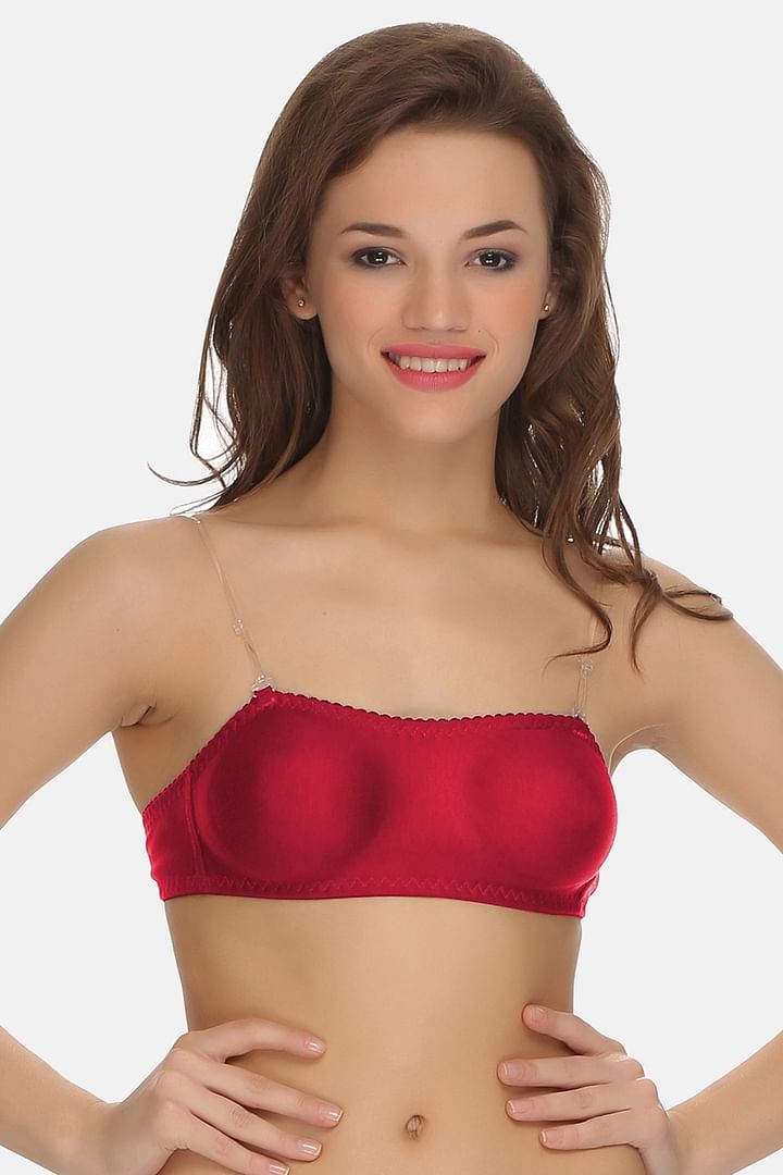 Buy Cotton Rich Tube Bra in Hot Pink with Detachable Transparent Straps  Online India, Best Prices, COD - Clovia