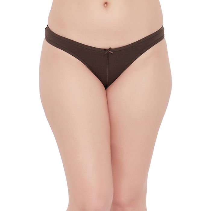 

Clovia High Leg Bikini Panty in Brown - Cotton - PN3500A06