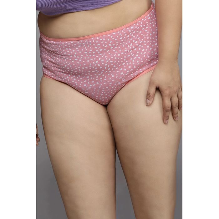 

Clovia High Waist Printed Hipster Panty in Baby Pink - Cotton - PN2499H22, Light pink