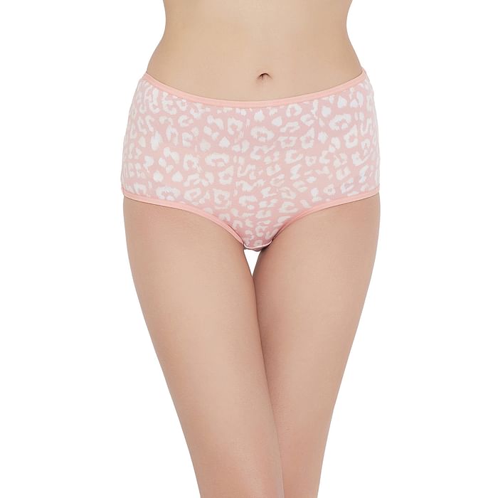 

Clovia High Waist Animal Print Hipster Panty in Light Pink- Cotton - PN3221Z22