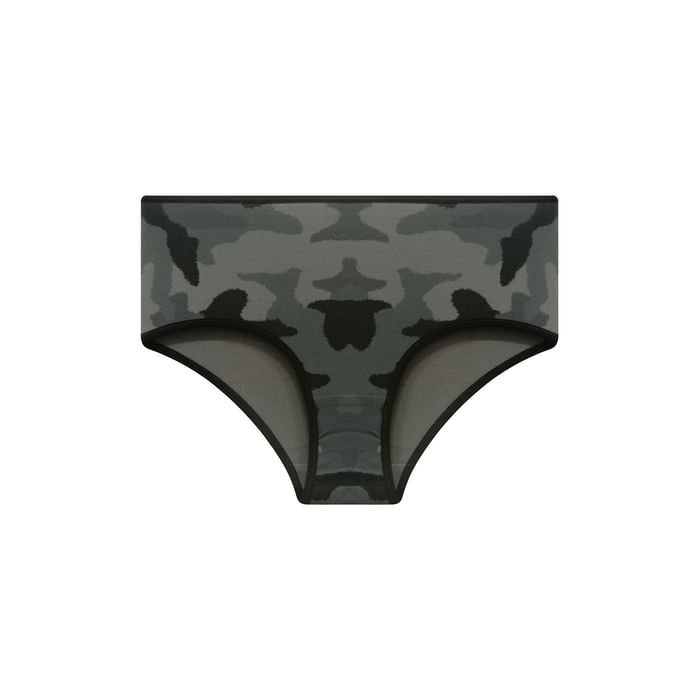 

Clovia High Waist Camouflage Print Hipster Panty in Dark Grey - Cotton - PN3221H05